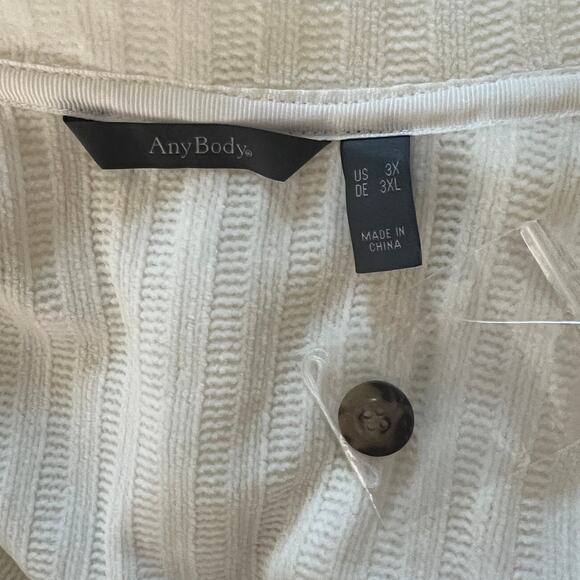 Any Body Long Sleeve Button Front Cardigan Sweater Women's Plus Size 3X Cream - Picture 5 of 7